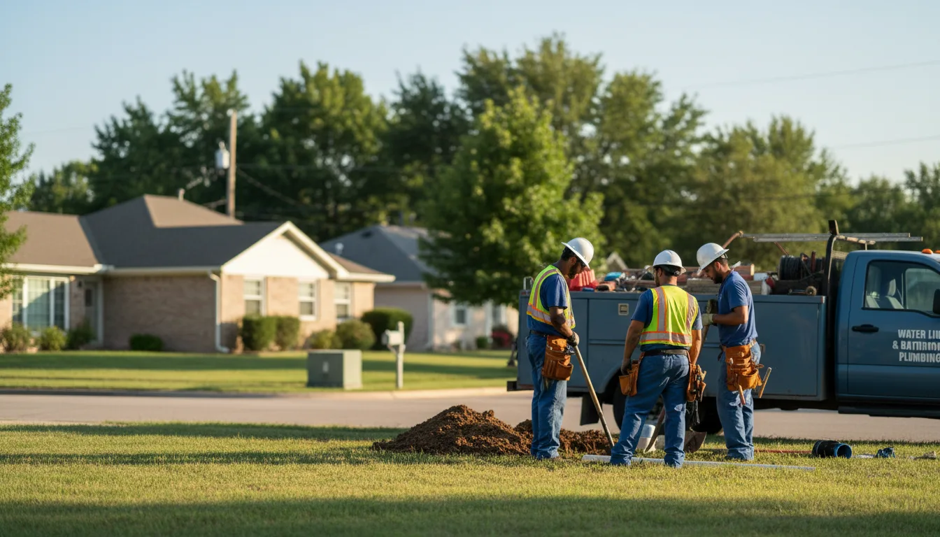 Residential water line and bathroom plumbing service in San Juan, TX